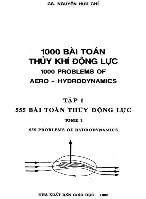 1000 Bài Toán Thủy Khí Động Lực Tập 1 – 555 Bài Toán Thủy Động Lực