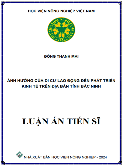 Ảnh hưởng của di cư lao động đến phát triển kinh tế trên địa bàn tỉnh Bắc Ninh
