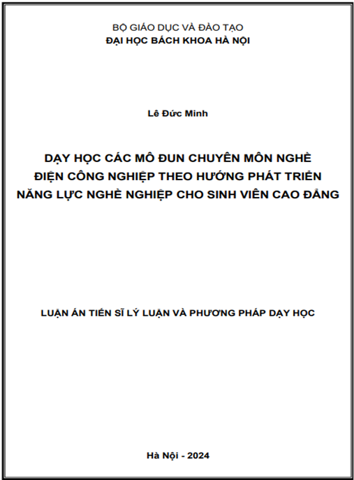 Dạy học các mô đun chuyên môn nghề điện công nghiệp theo hướng phát triển năng lực nghề nghiệp cho sinh viên cao đẳng