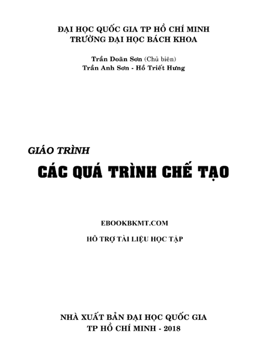 Giáo Trình Các Quá Trình Chế Tạo –