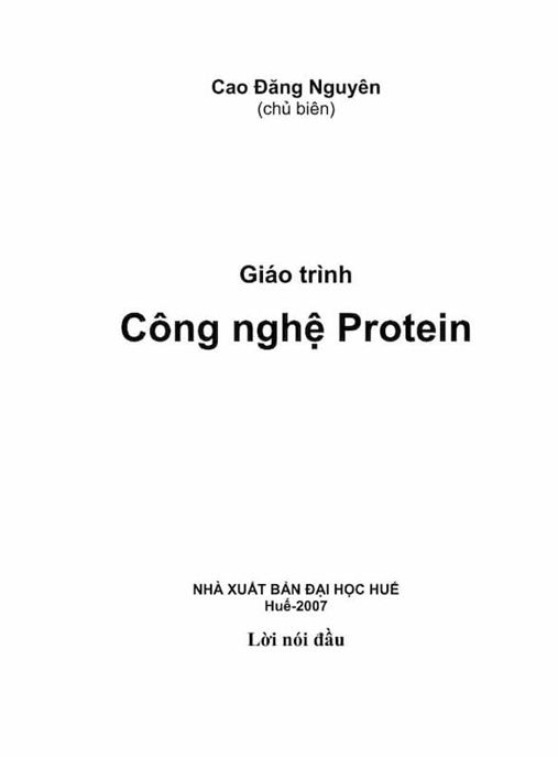 Giáo Trình Công Nghệ Protein –