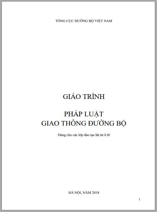 Giao trình Luật Giao thông đường bộ