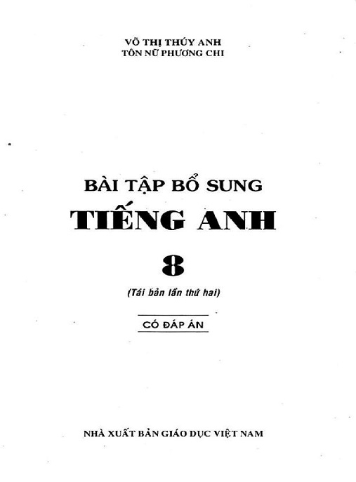 Bài Tập Bổ Sung Tiếng Anh Lớp 8 Có Đáp Án