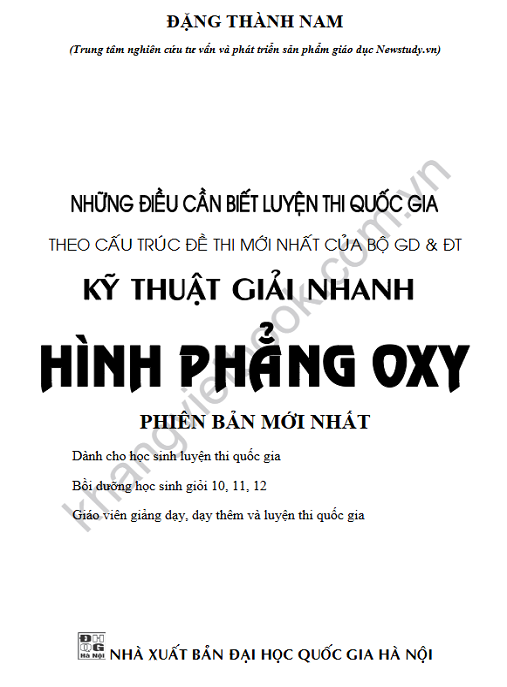 Những Điều Cần Biết Luyện Thi Quốc Gia Kỹ Thuật Giải Nhanh Hình Phẳng Oxy