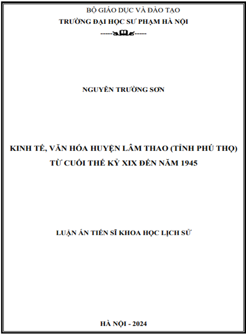 Kinh tế, văn hóa huyện Lâm Thao (tỉnh Phú Thọ) từ cuối thế kỷ XIX đến năm 1945