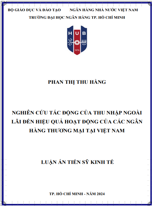 NGHIÊN CỨU TÁC ĐỘNG CỦA THU NHẬP NGOÀI LÃI ĐẾN HIỆU QUẢ HOẠT ĐỘNG CỦA CÁC NGÂN HÀNG THƯƠNG MẠI TẠI VIỆT NAM