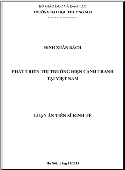 Luận án Phát triển thị trường điện cạnh tranh tại Việt Nam