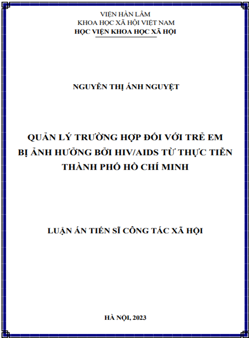 Luận án Quản lý trường hợp đối với trẻ em bị ảnh hưởng bởi HIV/AIDS tại Thành phố Hồ Chí Minh