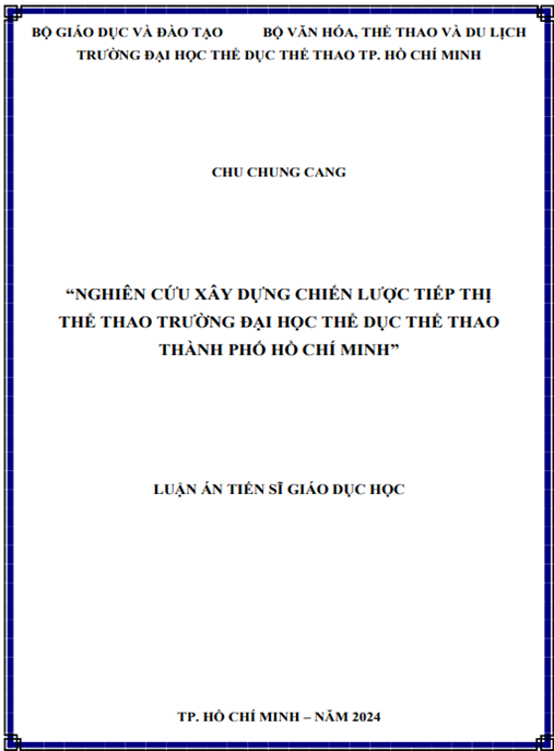 Nghiên cứu xây dựng chiến lược tiếp thị thể thao Trường Đại học Thể dục Thể thao Thành phố Hồ Chí Minh