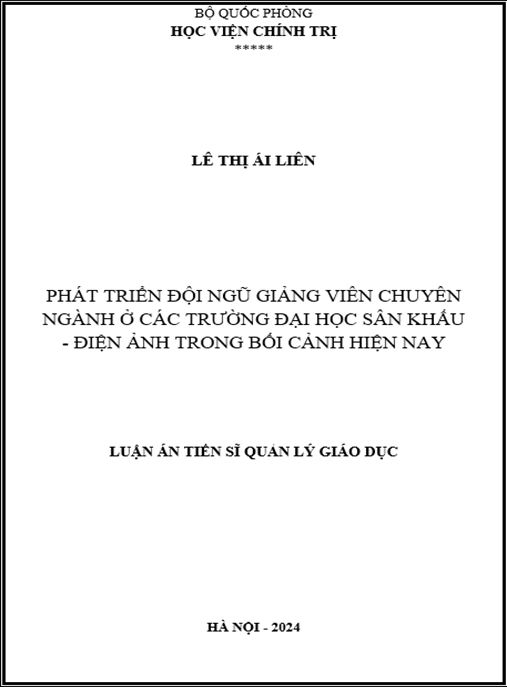Phát triển đội ngũ giảng viên chuyên ngành ở các trường đại học Sân khấu – Điện ảnh trong bối cảnh hiện nay
