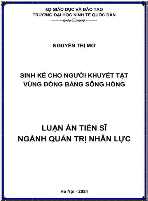 Sinh kế cho người khuyết tật vùng Đồng bằng Sông Hồng