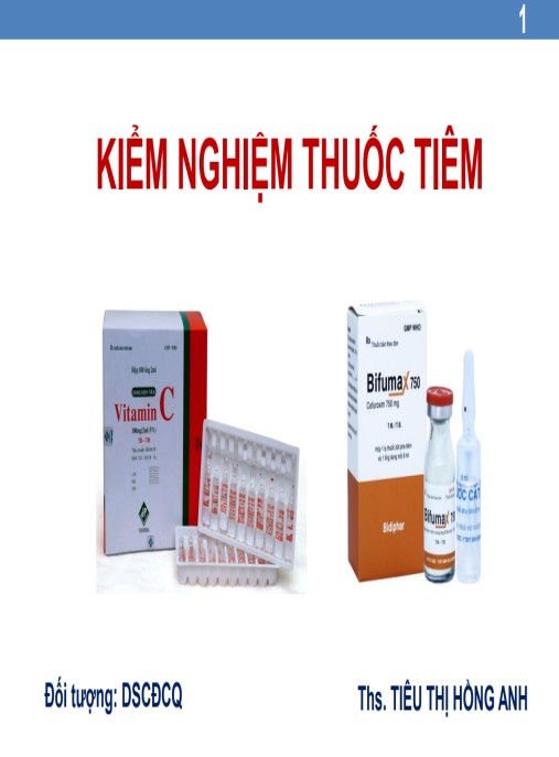 Bài giảng Kiểm nghiệm thuốc tiêm