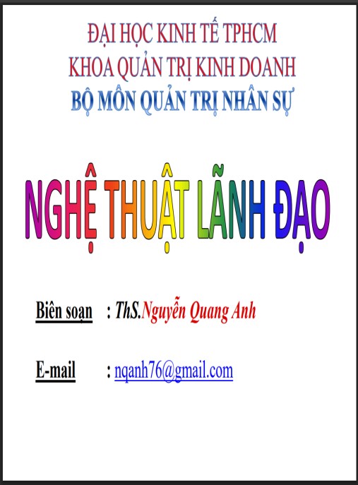 Bài giảng Nghệ thuật lãnh đạo