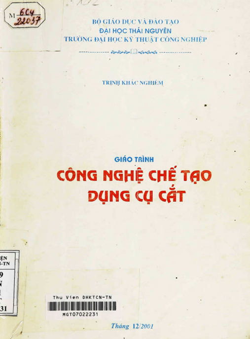 Giáo Trình Công Nghệ Chế Tạo Dụng Cụ Cắt