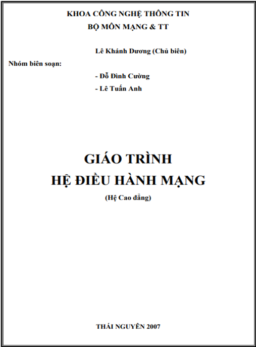 Giáo Trình Hệ Điều Hành Mạng