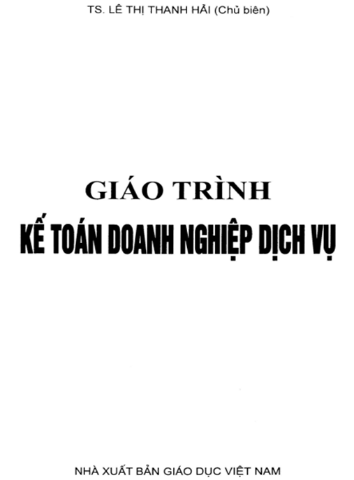 Giáo Trình Kế Toán Doanh Nghiệp Dịch Vụ
