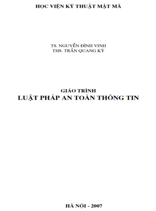 Giáo Trình Luật Pháp An Toàn Thông Tin