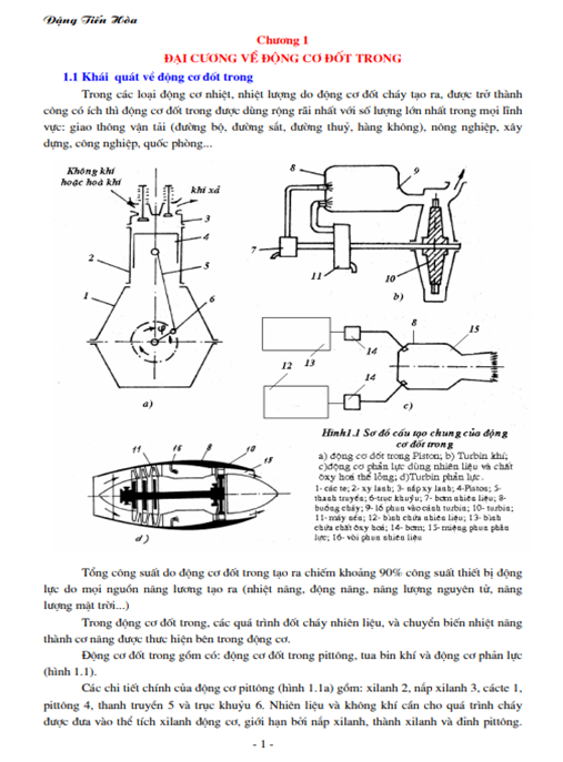 Giáo Trình Nguyên Lý Động Cơ Đốt Trong