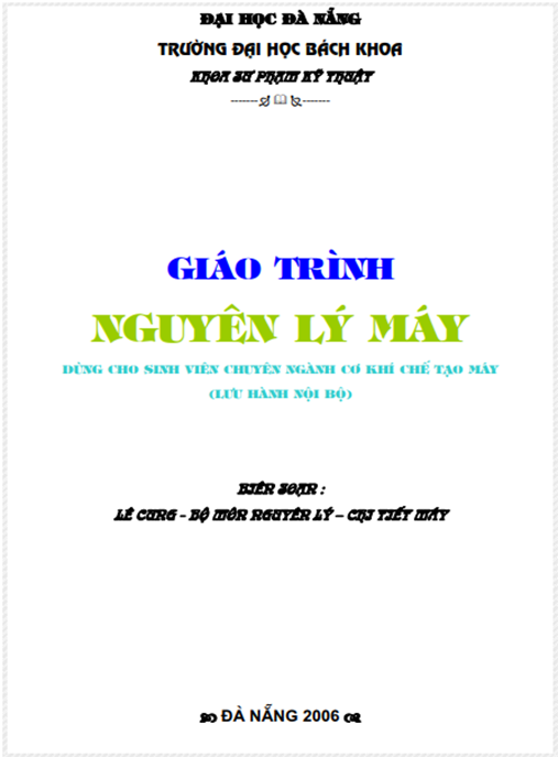 Giáo Trình Nguyên Lý Máy