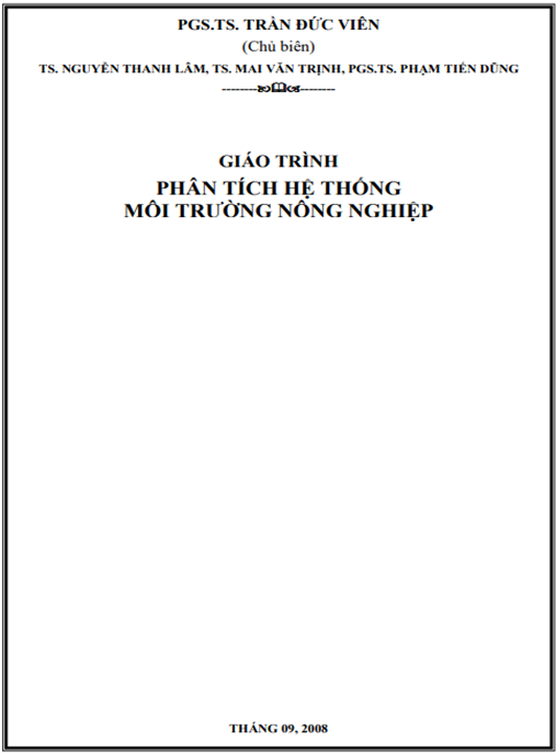 Giáo Trình Phân Tích Hệ Thống Môi Trường Nông Nghiệp