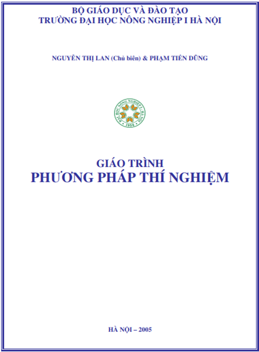 Giáo Trình Phương Pháp Thí Nghiệm