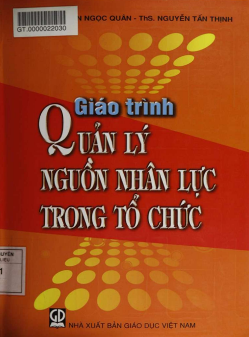 Giáo Trình Quản Lý Nguồn Nhân Lực Trong Tổ Chức