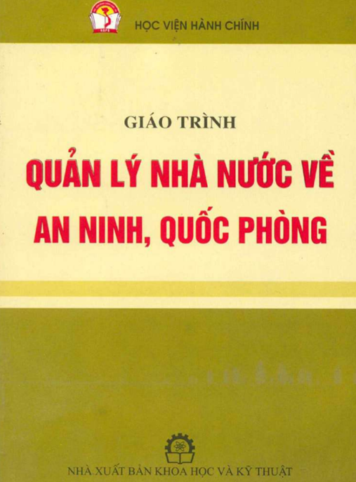 Giáo Trình Quản Lý Nhà Nước Về An Ninh Quốc Phòng