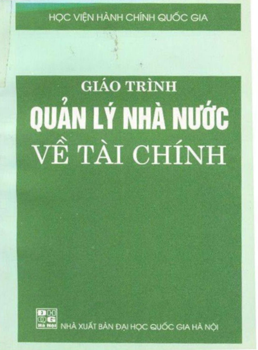 Giáo Trình Quản Lý Nhà Nước Về Tài Chính