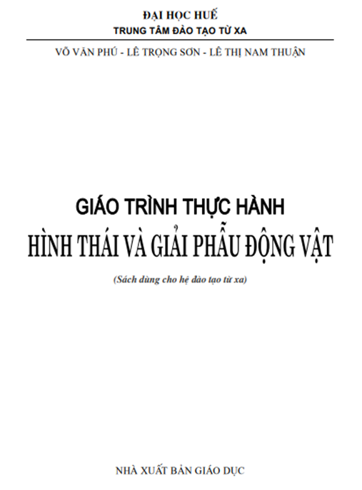 Giáo Trình Thực Hành Hình Thái Và Giải Phẫu Động Vật