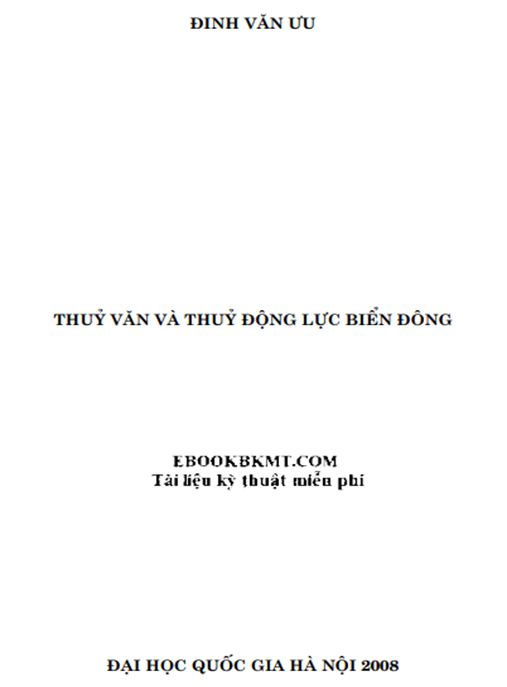 Giáo Trình Thủy Văn Và Thủy Động Lực Biển Đông
