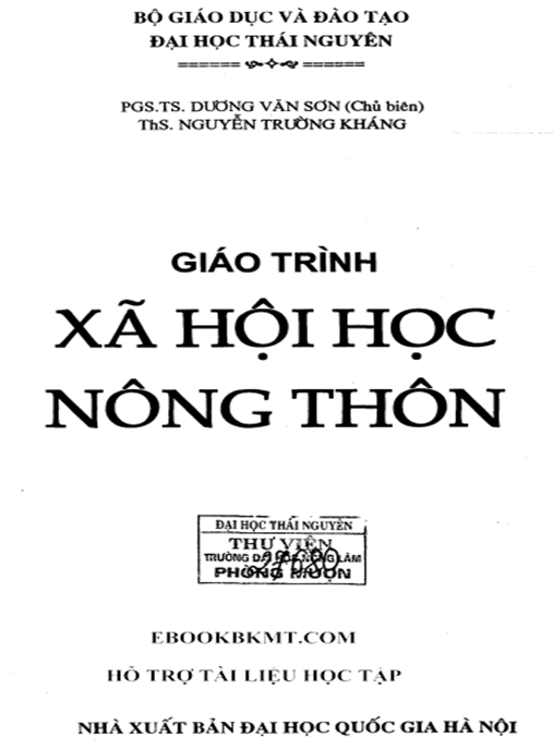 Giáo Trình Xã Hội Học Nông Thôn