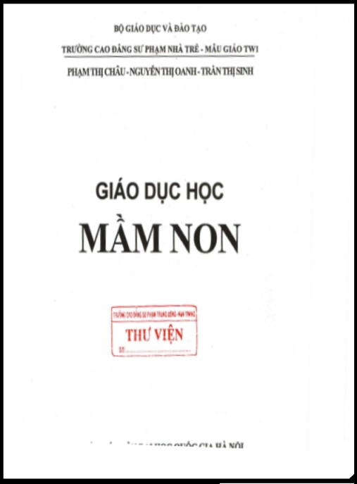 Giáo dục học mầm non – Phần 2
