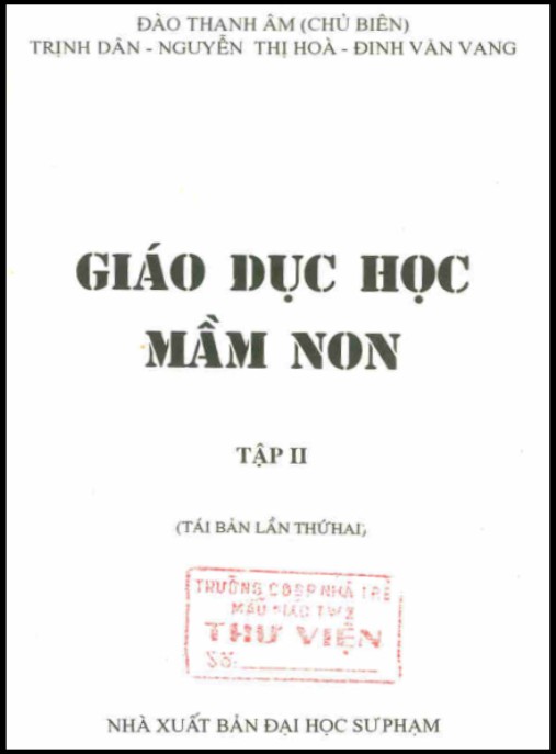 Giáo dục mầm non (Tập II) – Phần 1
