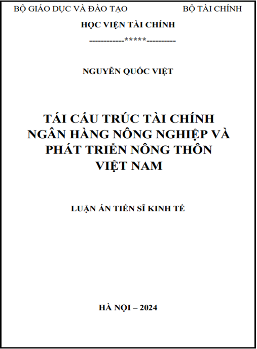 Tái cấu trúc tài chính ngân hàng Nông nghiệp và Phát triển Nông thôn Việt Nam