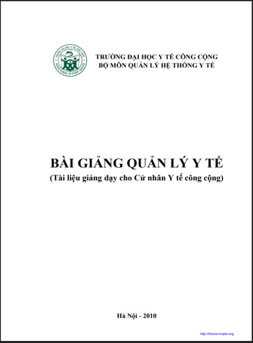 Bài Giảng Quản Lý Y Tế