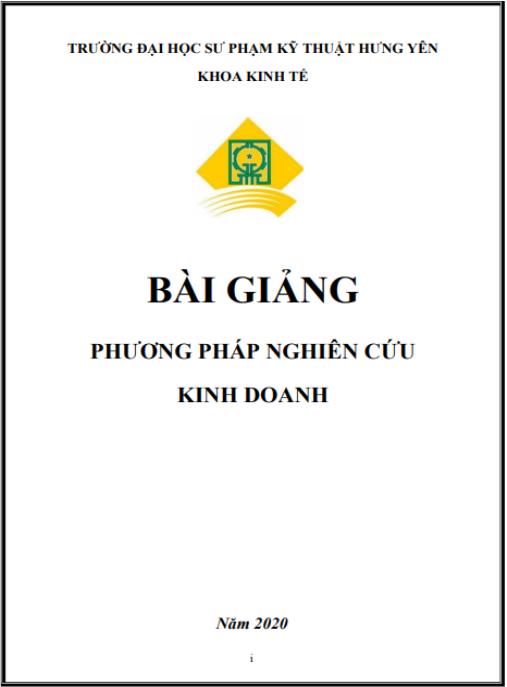 Bài giảng Phương pháp nghiên cứu kinh doanh