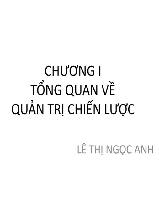 Bài giảng Quản trị chiến lược
