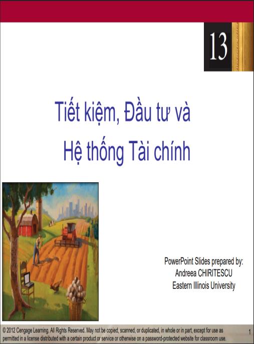 Bài giảng môn Tiết kiệm, đầu tư và hệ thống tài chính