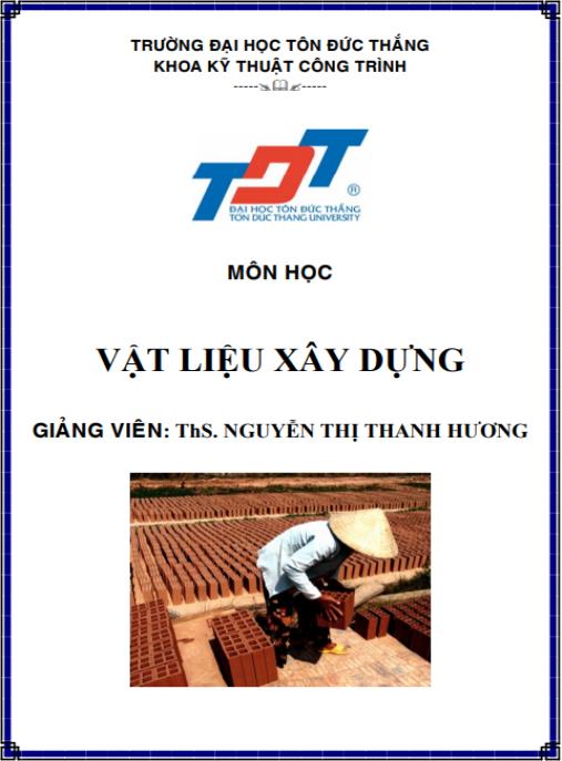 Bài giảng vật liệu xây dựng
