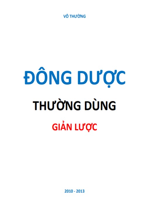 Đông Dược Thường Dùng Giản Lược
