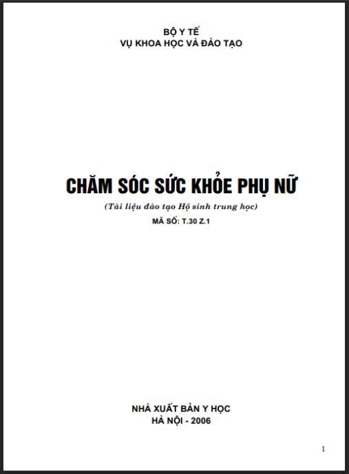 Giáo trình Chăm sóc sức khỏe phụ nữ – Phần 2