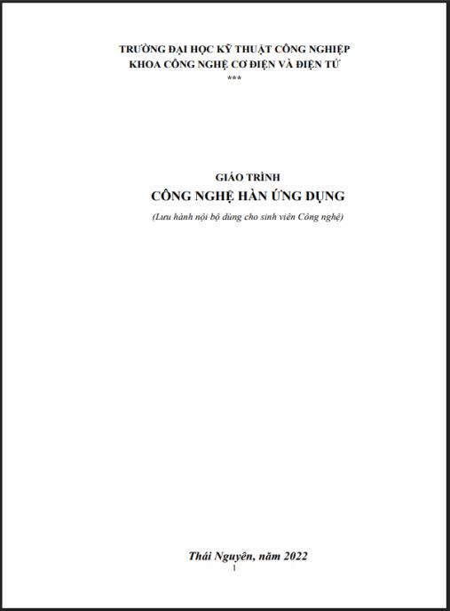 Giáo trình Công nghệ hàn ứng dụng