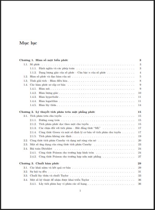 Giáo trình Hàm biến phức
