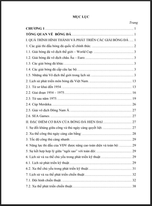 Giáo trình Huấn luyện bóng đá