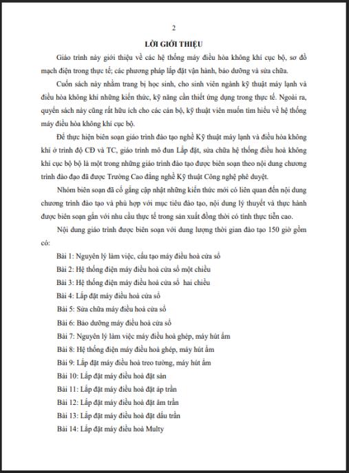 Giáo trình Lắp đặt, sửa chữa hệ thống điều hoà không khí cục bộ