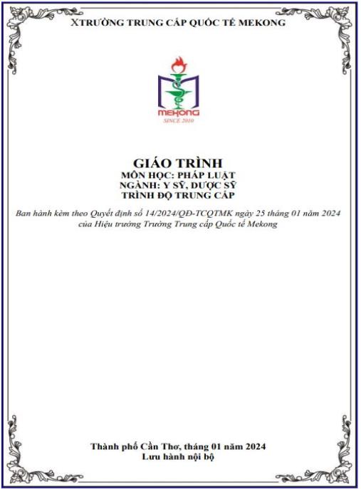 Giáo trình Pháp luật (Ngành: Y sĩ, Dược sĩ)