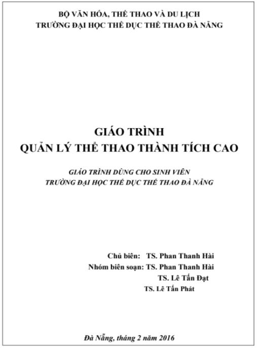 Giáo trình Quản lý thể thao thành tích cao