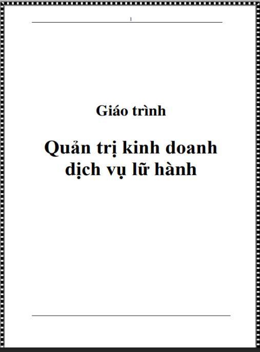 Giáo trình Quản trị kinh doanh dịch vụ lữ hành
