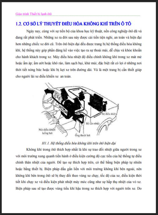 Giáo trình Thiết bị lạnh ô tô