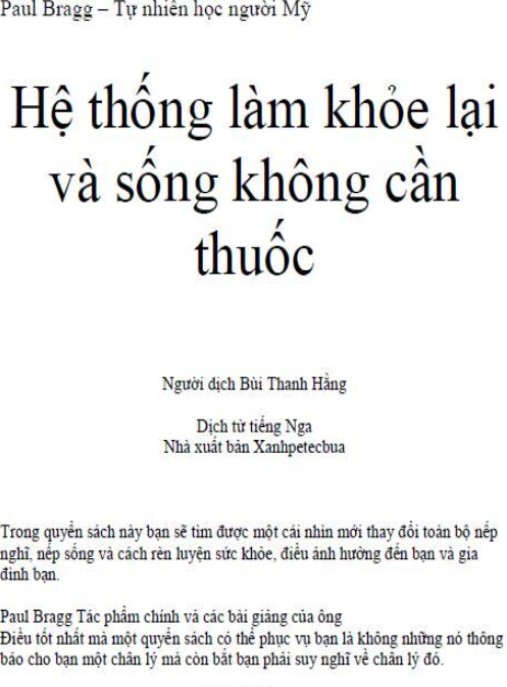 Hệ Thống Làm Khỏe Lại Và Sống Không Cần Thuốc